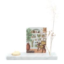 Card/ candle holder 26x5.5x2 cm nature light stone