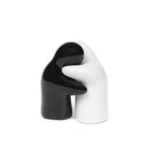 Peper&zout stel keramiek zwart/wit 7,5 cm