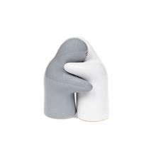 Peper&zout stel keramiek grijs/wit 7,5 cm