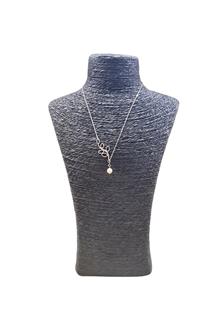 Ketting boomblaadjes met parel zilver