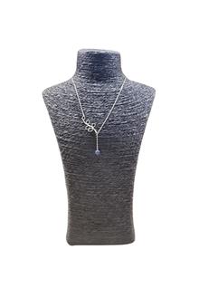 Ketting boomblaadjes lapis zilver