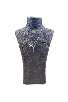 Ketting boomblaadjes koraal zilver