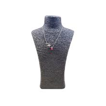 Ketting bloem met koraal zilver
