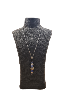 Ketting met blauwe jade steentjes