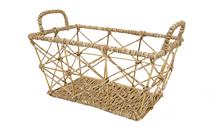  Mand met handvat ijzer &gras rechthoek open