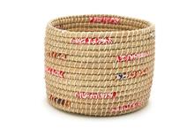 Mand natuur gerecycleerde stof rond